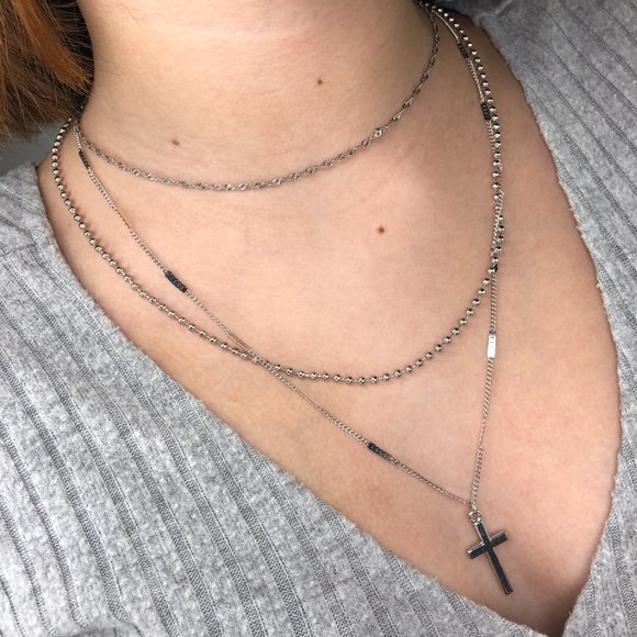 Cross Necklace, Dainty Necklace, Simple Necklace, Christian Jewelry, Chain Neckl - Picture 5 of 6